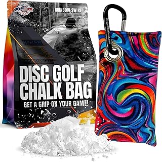 HYZER HOUND DISCS Disc Golf Chalk Bag | Dry Your Hands in the Heat of Summer | Attaches to Bag with a Carabiner | Improve ...