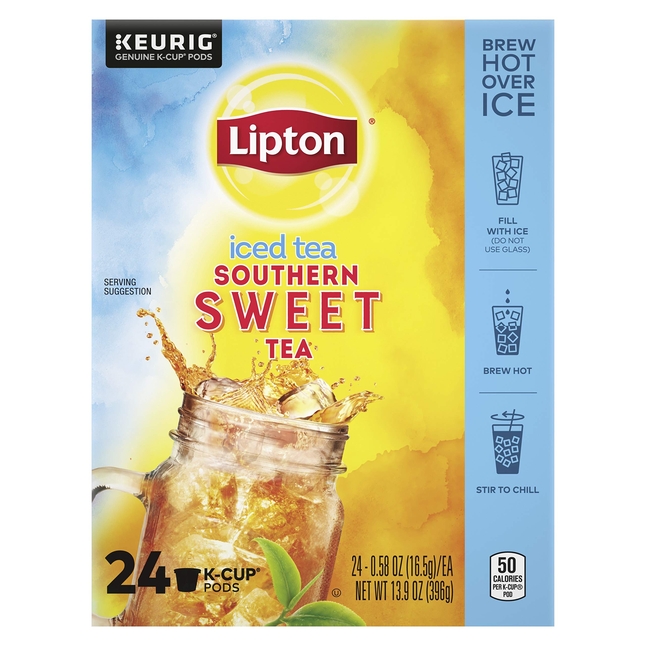 Lipton Iced Tea K-Cups, Southern Sweet Black Tea, 24 Total K-Cup Pods