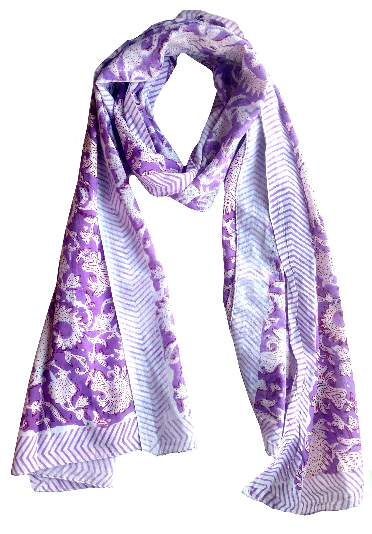 Rastogi Handicrafts Cotton Scarfs For Women’s Apparel Fabric Hand Block Printed 70 x 20 Inch Mini Stoll For Girls