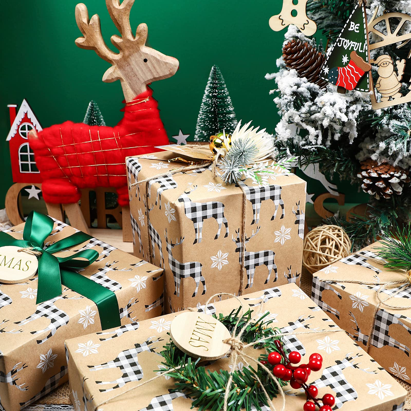 Snapklik.com : RUSPEPA Christmas Wrapping Paper,Kraft Paper