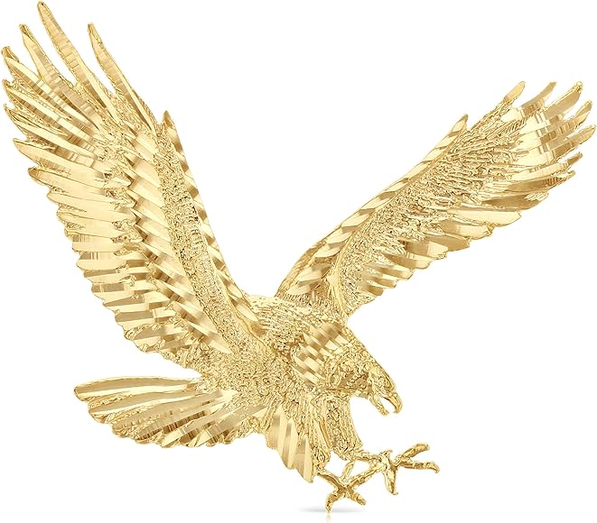 : Colgante de águila de oro amarillo de 14 K para collar o  cadena. : Ropa, Zapatos y Joyería