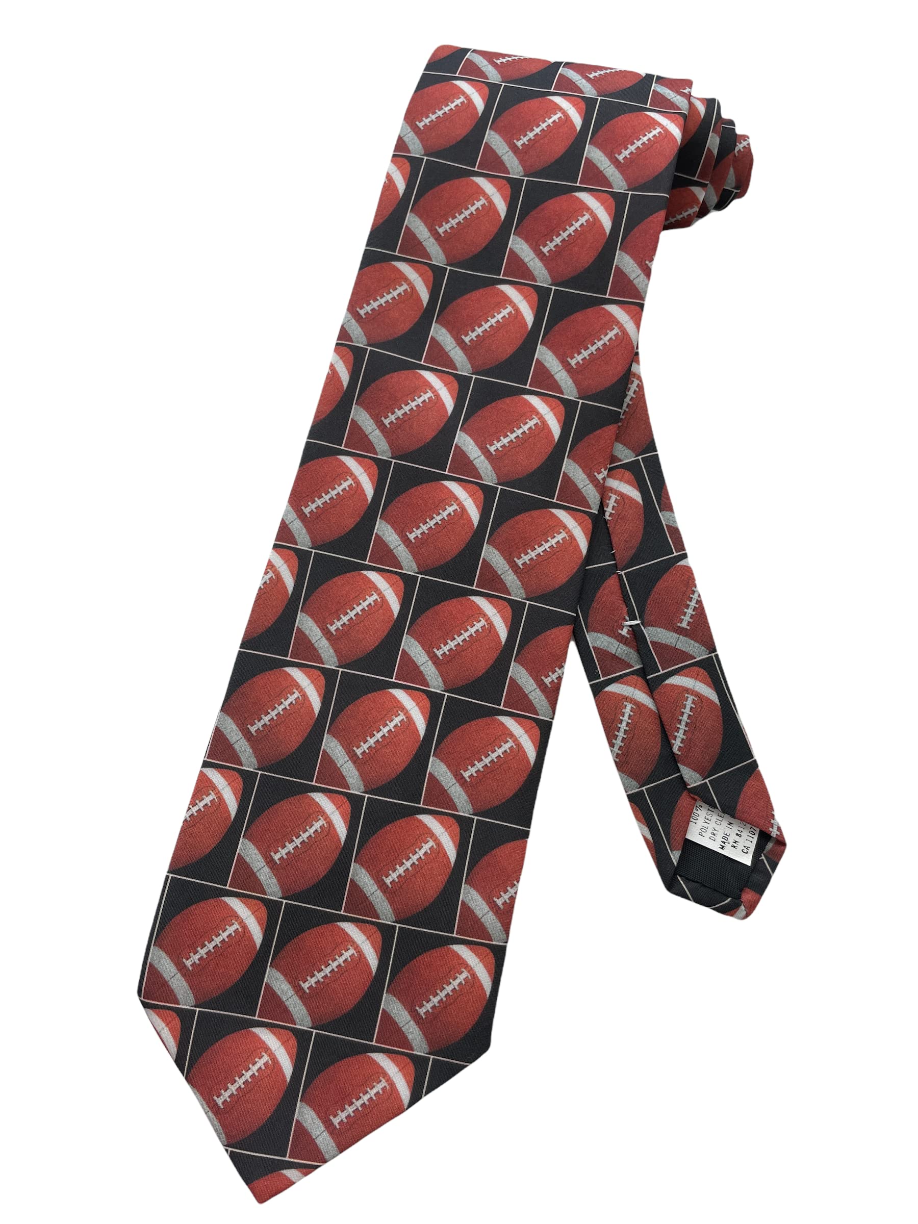 Mens Collage of Footballs Football American Sport Necktie - Neck Tie