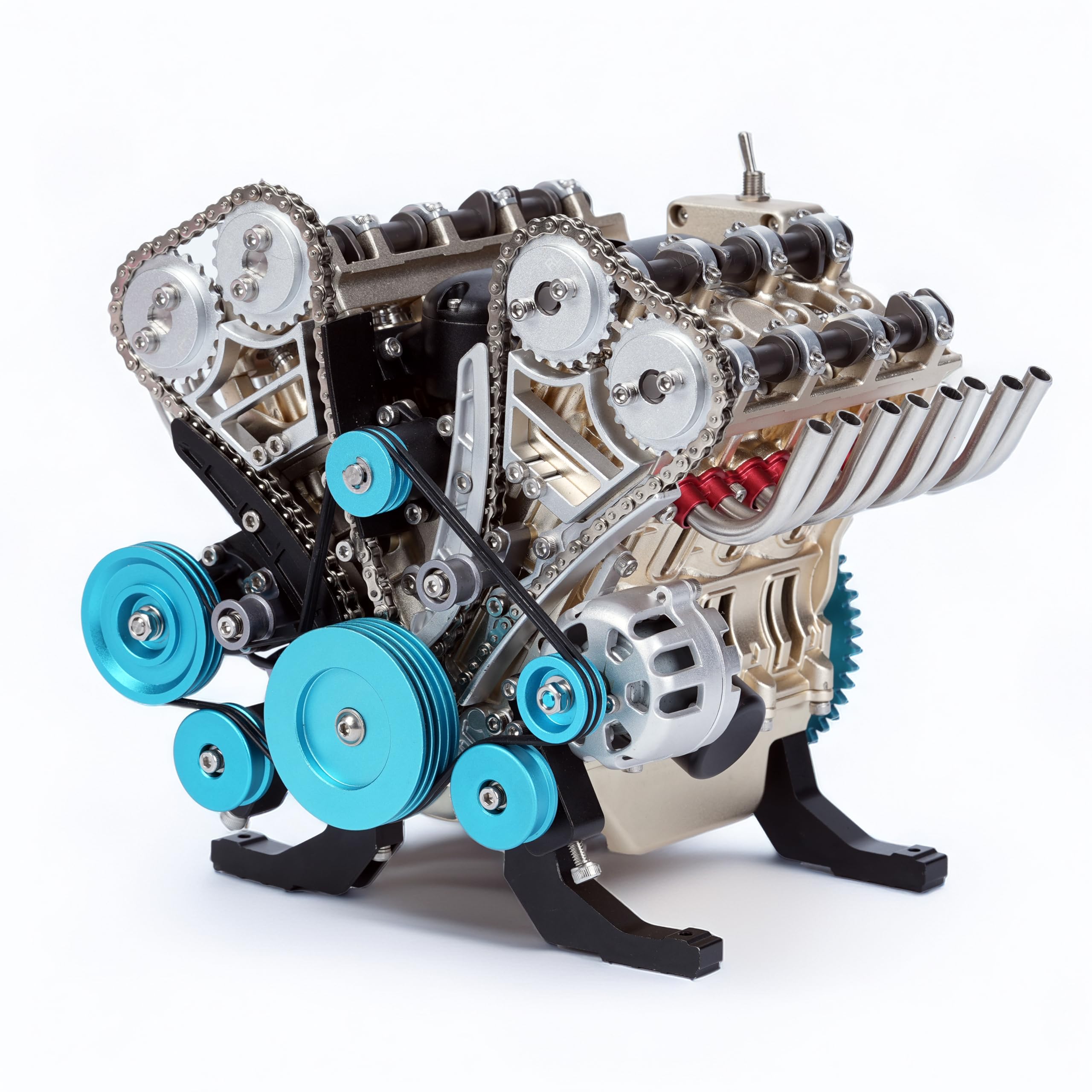 Mini v8 Engine Model kit That Runs Mechanical Metal Assembly DIY Car Engine Model Kit 500+Pcs Educational Experiment (8 Cylinder Engine)