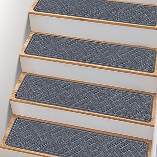 Non Slip Stair Treads for Wooden Steps,15 Pack 8" X 30" Stairs Carpet Treads Indoor with Reusable Peel and Stick Adhesive ...