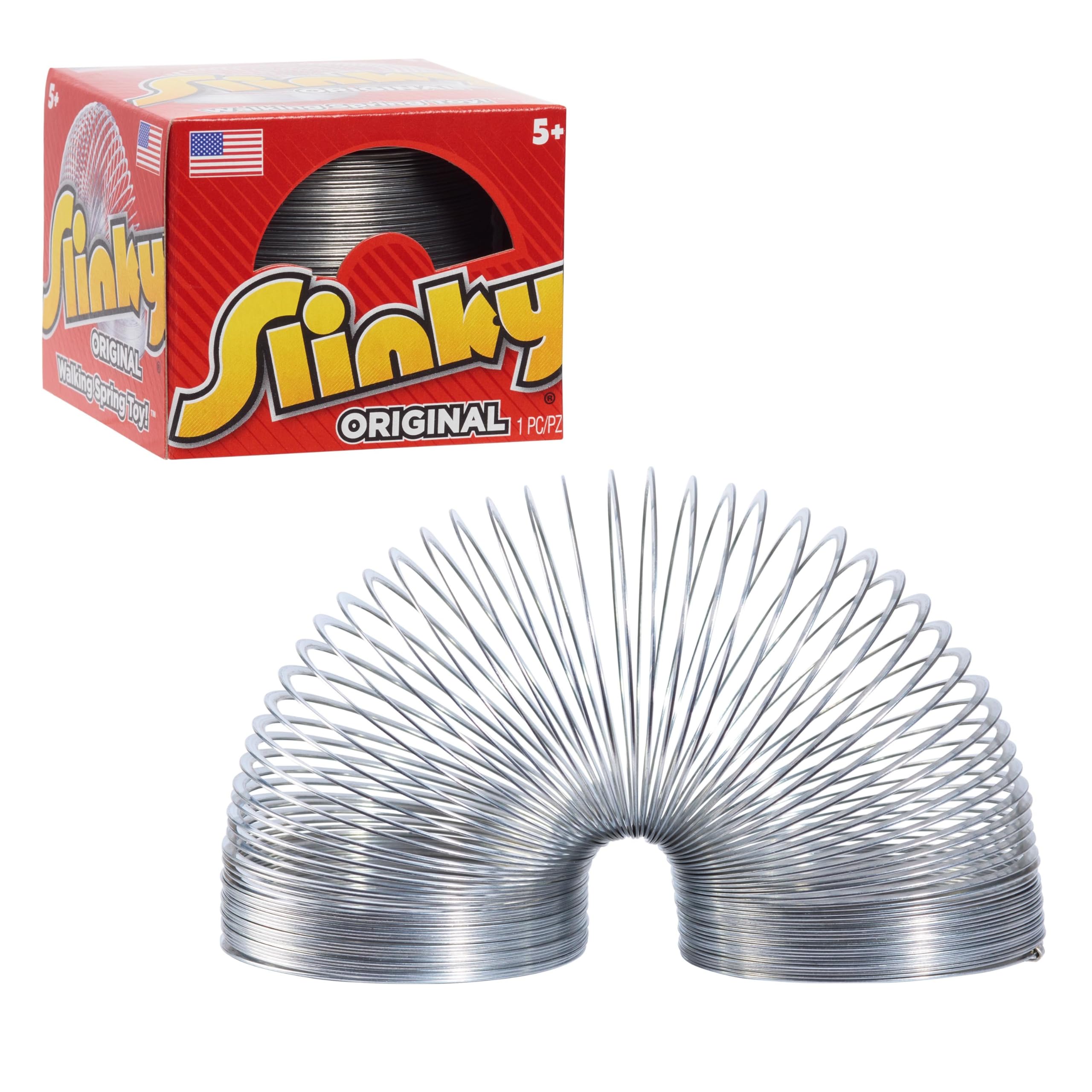 The Original Slinky Walking Spring Toy, 2.75-inch Diameter Metal Slinky, Fidget Toys