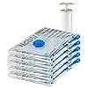 Amazon Basics Vacuum Compression Space Saving Storage Bags with Hand Pump, Large, Pack of 5, Clear