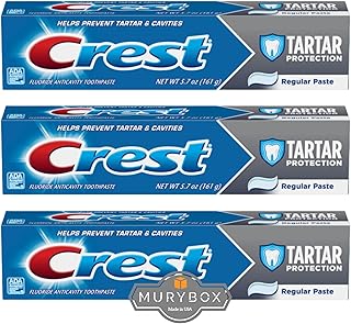 Crest Tartar Protection Regular Paste, 5.7 oz (Pack of 3). Helps Control Tartar and Prevent Cavities | Crest Cavity Protec...