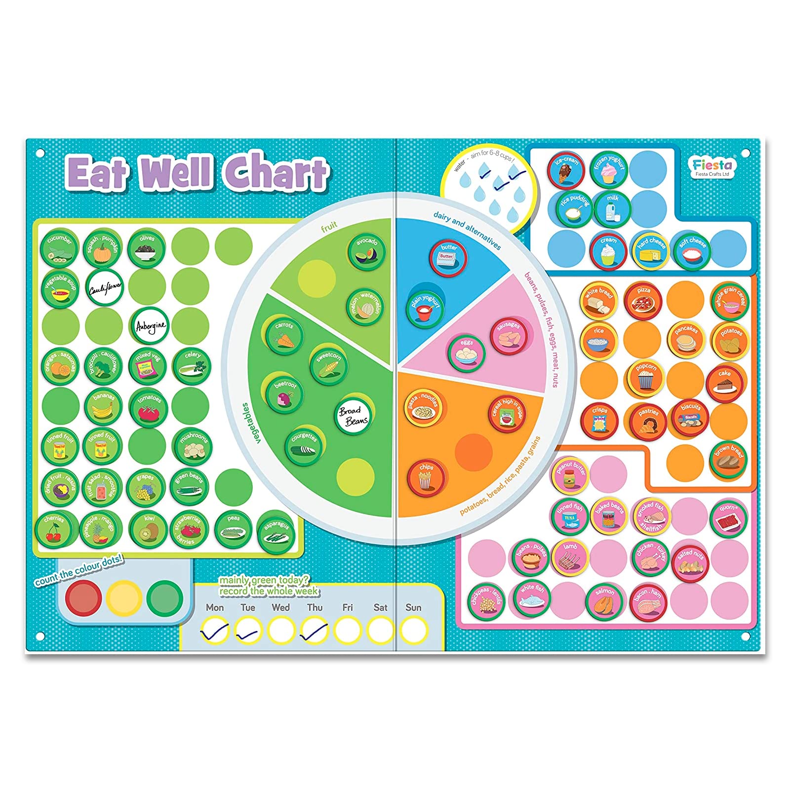 Buy Fiesta Crafts Eat Well Magnetic Food Chart - Reward chart for ...