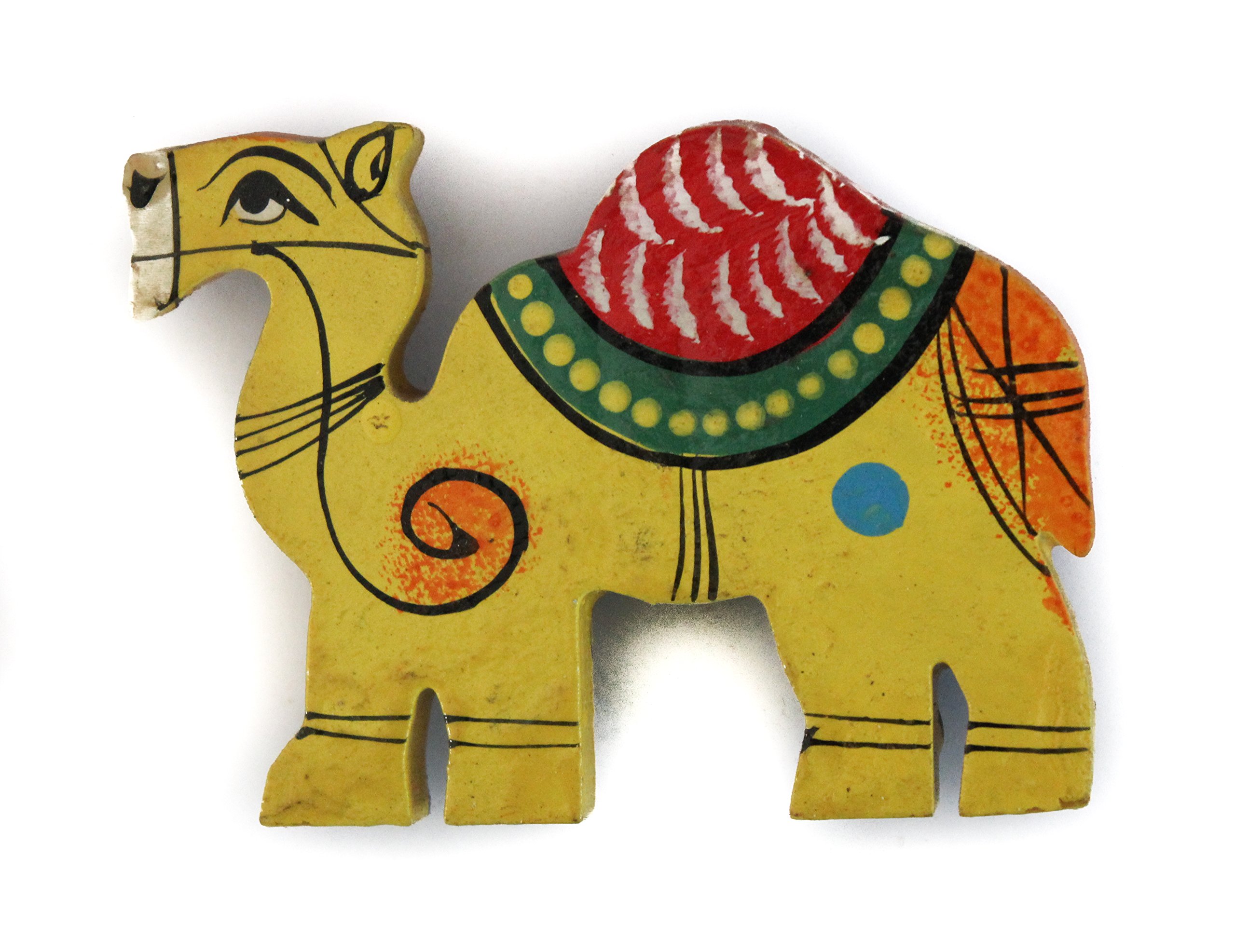 Rakam Crafts Handicraft Handpainted Quirky Rajasthani Art Magnets For Fridge Decor Camel Shape