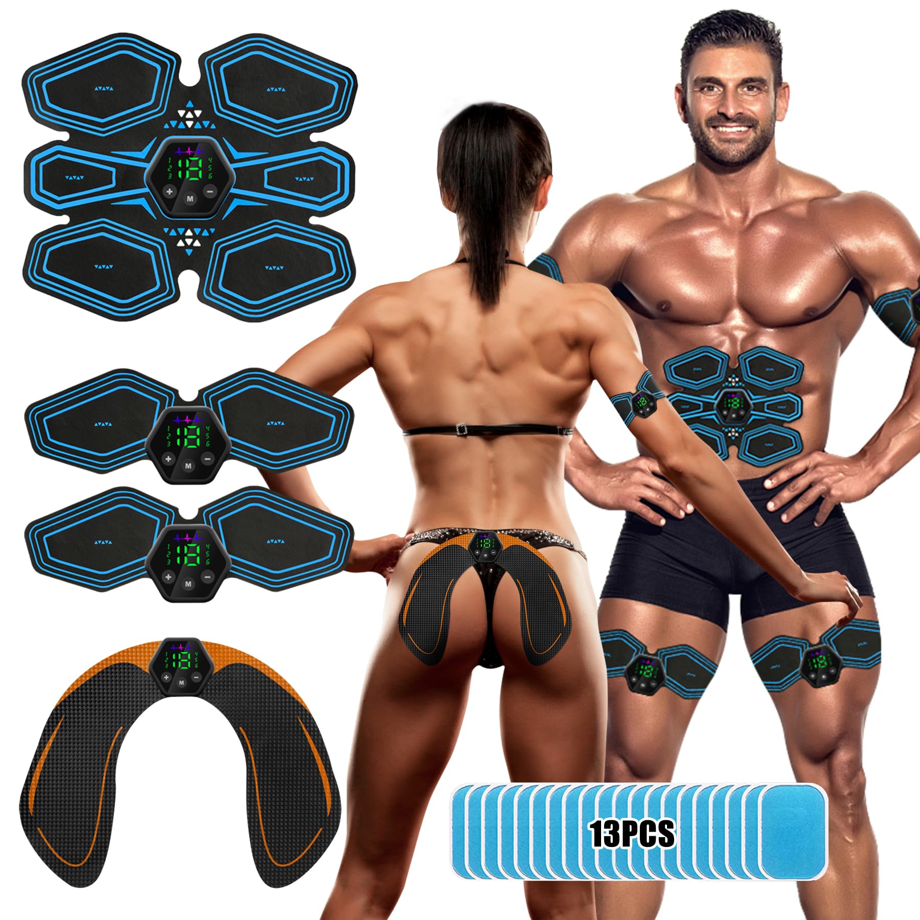 ABS Trainer Muscle Stimulator, Ems Muscle Stimulator Machine, 6 Modes & 19 Intensities, USB Rechargeable Tactical X Abs Stimulator 2023 Full Body ABS/Arm/Hip Trainer