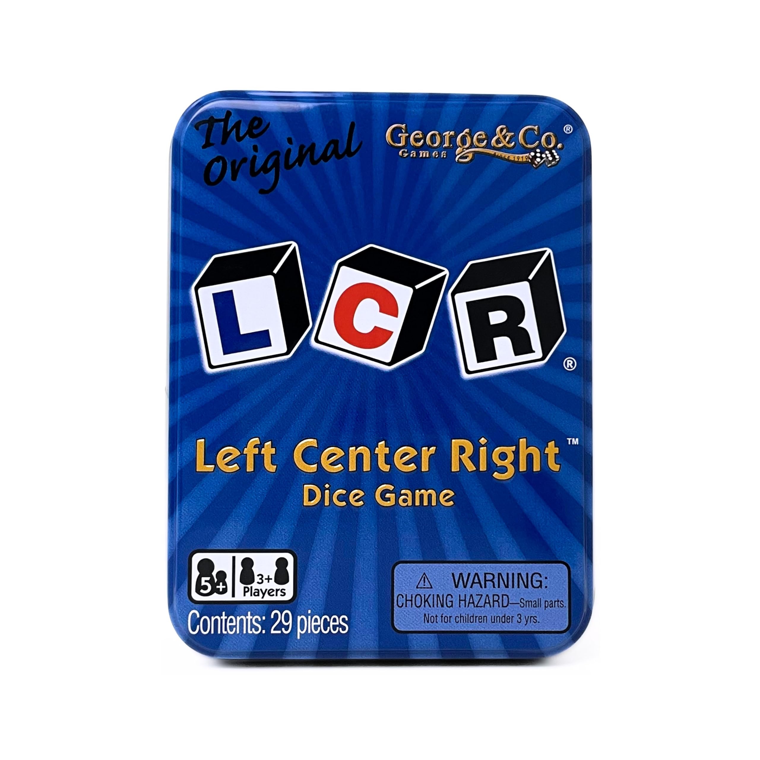 LCR® Left Center Right™ Dice Game - Blue Tin