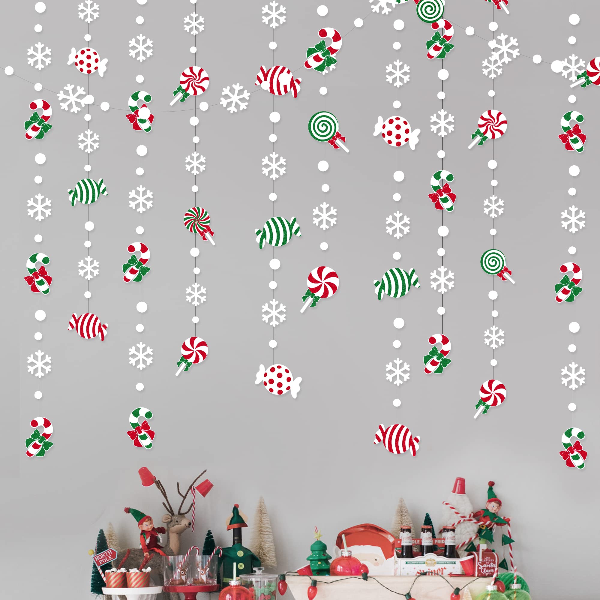 Amazon.com: 52 Ft Candyland Christmas Decorations Garland Red ...