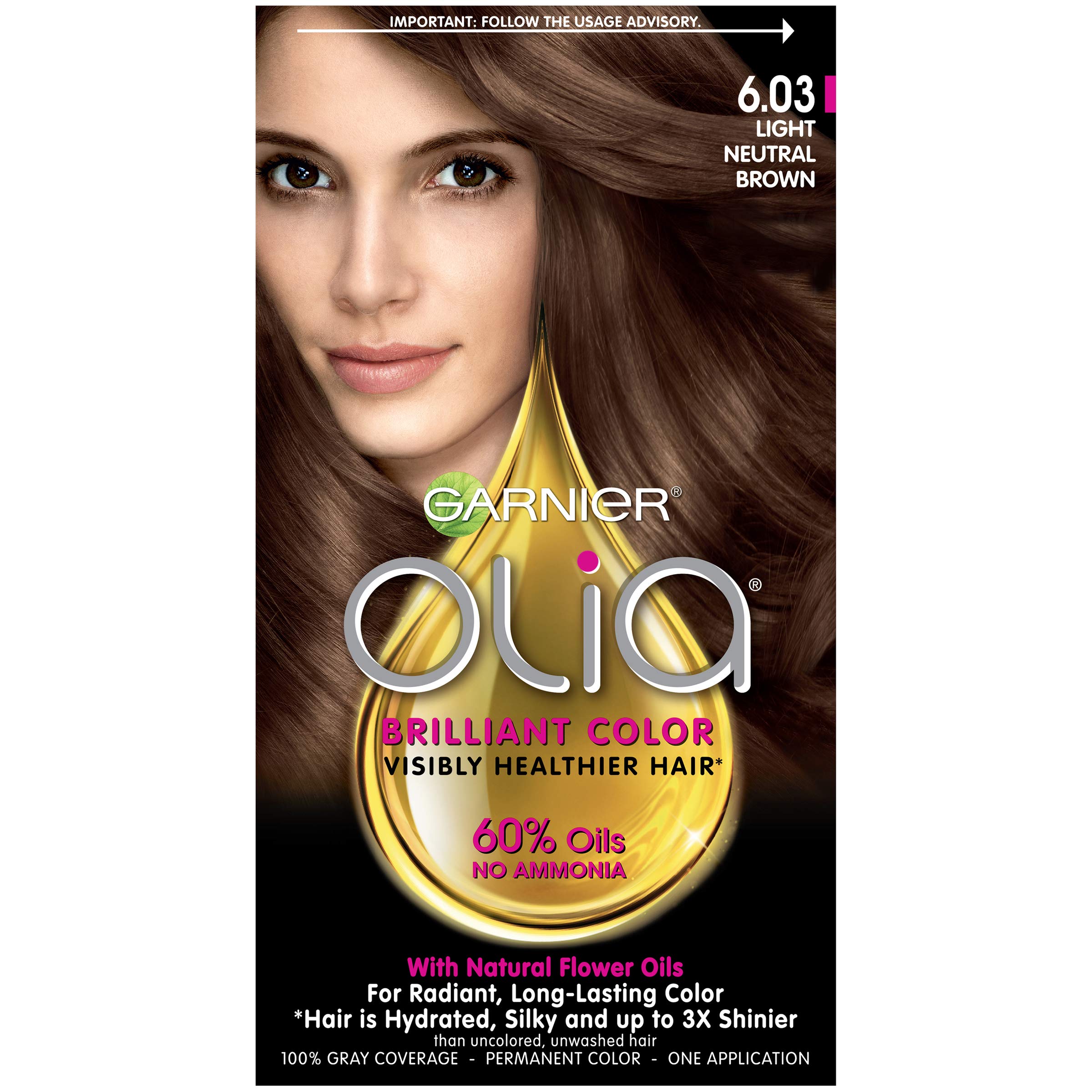 Buy Garnier Olia Ammonia Free Permanent Hair Color, 100% Gray Coverage ...