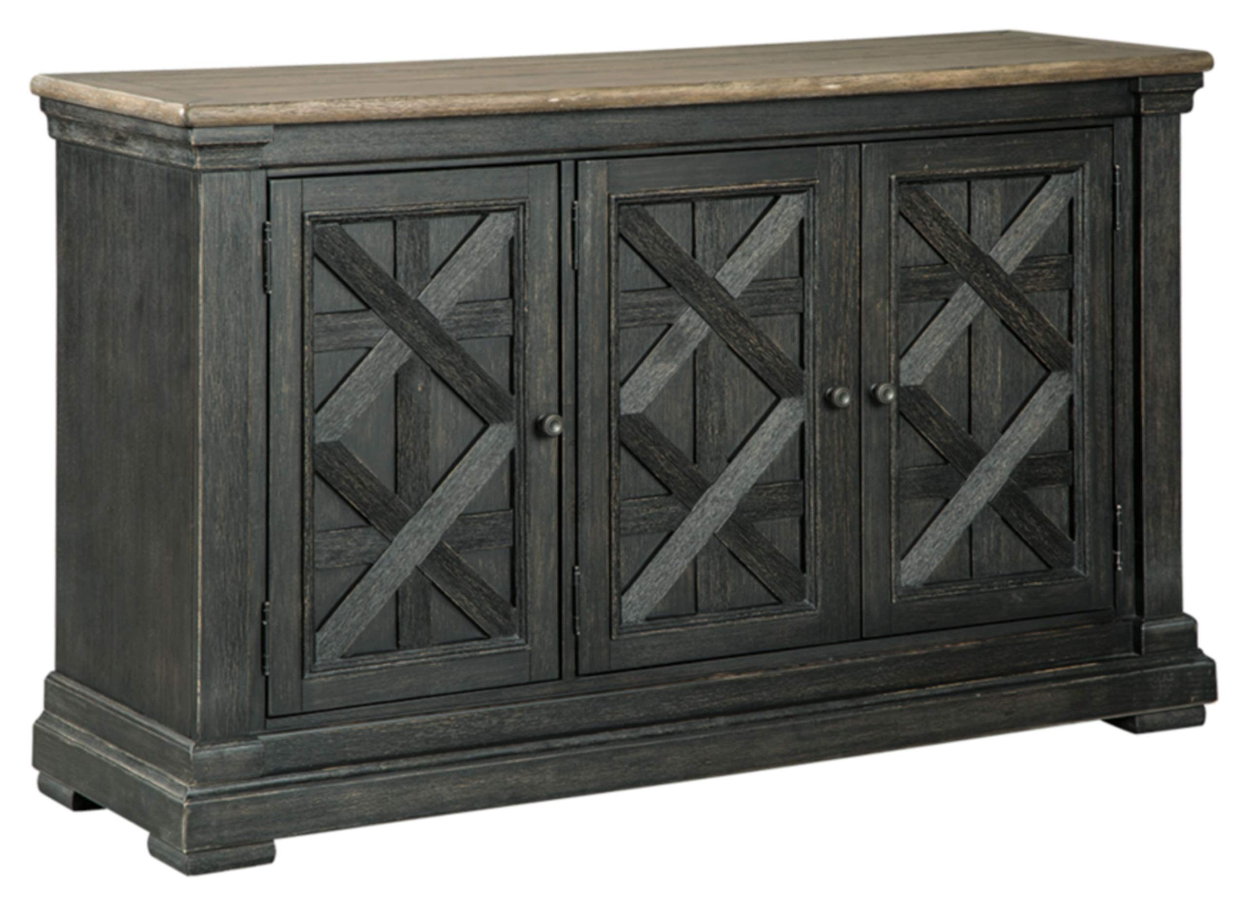 Signature Design by AshleyTyler Creek Urban Farmhouse Dining Room Buffet Cabinet or Server, Almost Black