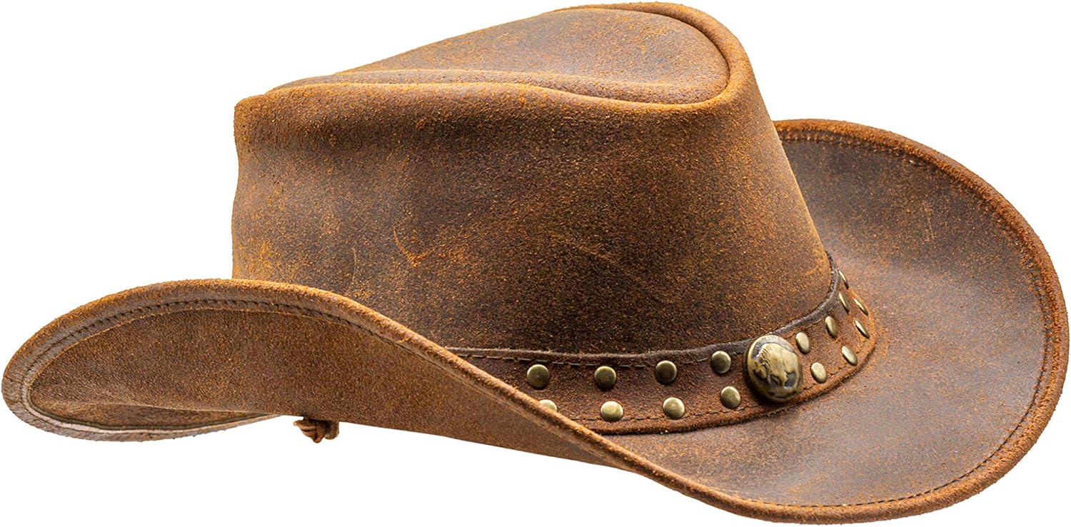 HADZAM Outback - Cappello da Cowboy, in Pelle, Resistente, da Uomo ...