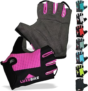 LuxoBike Cycling Gloves Bicycle Gloves Bicycling Gloves Mountain Bike Gloves – Anti Slip Shock Absorbing Padded Breathable...