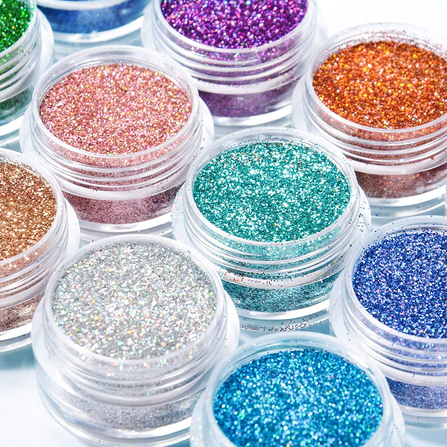 MAPPERZ 24 Pcs Nail Glitter Powder Eye Shadow Shinning Mirror Glimmer Nail Art Chrome Pigment Glitters Spangle Makeup Cosmetic - Multicolor