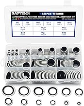 Daptemn 245PCS Bonded Sealing Washers, NBR Metric Zinc-Plated Steel Self-Centred Sealing Rubber Washers, Automotive Seal G...