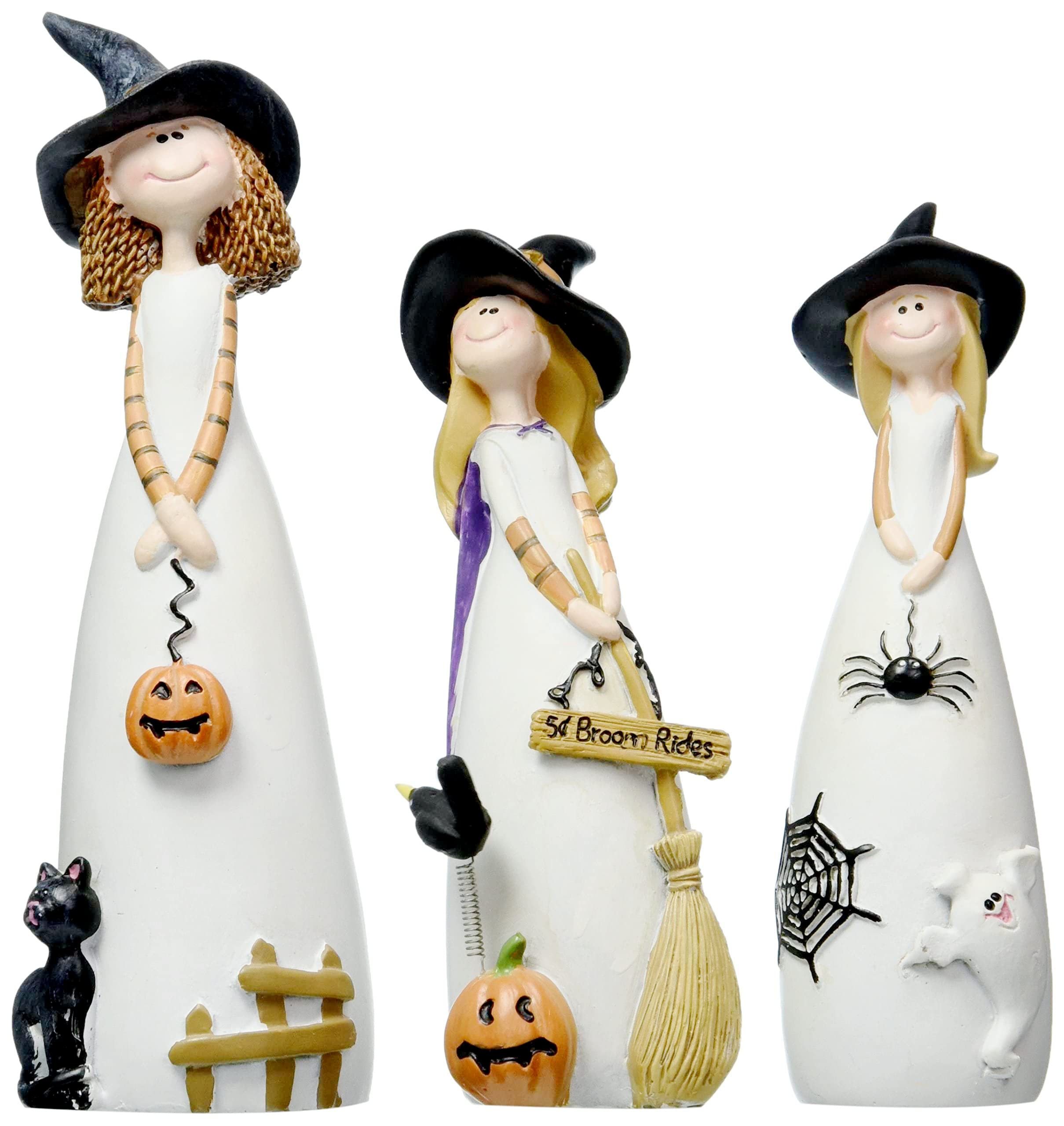 Amazon.com: 3 Piece Witch Statues Halloween Decorations, Cute ...