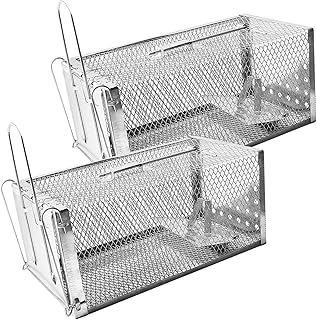 2-Pack Live Animal Traps, Humane Rat Traps for catching Hamsters, Chipmunks, Voles, Squirrels, and mice, Suitable for Both...