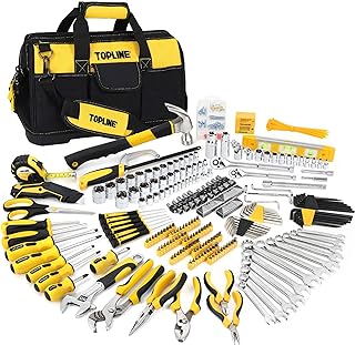 TOPLINE 467-Piece Household Home Tool Sets for Mechanics, 16-Inch Tool Bag with Heavy Duty Home Tool Kit Included, Tool Se...