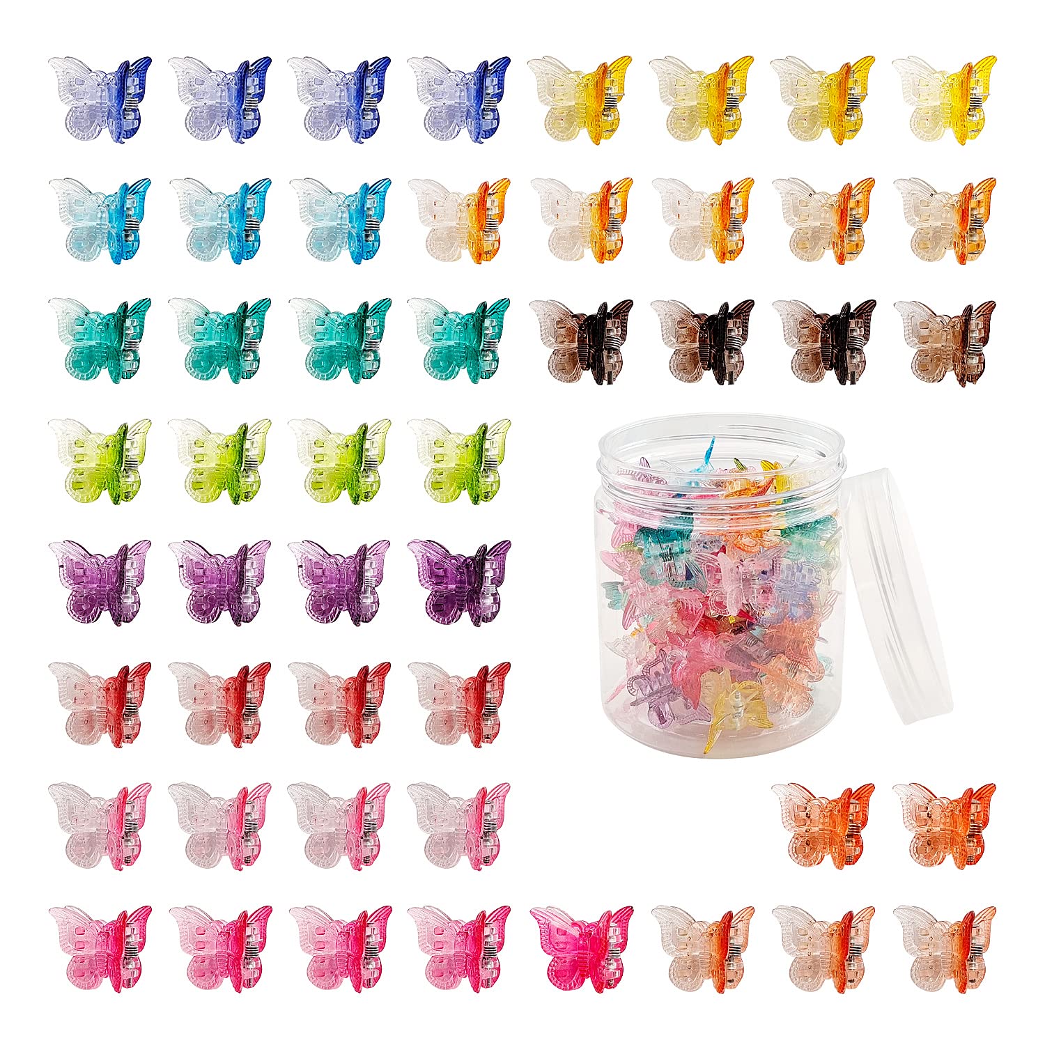 50 Packs Assorted Color Butterfly Hair Clips, Beautiful Mini Butterfly Hair Clips Hair Accessories for Women and Girls (Gradient Colors)