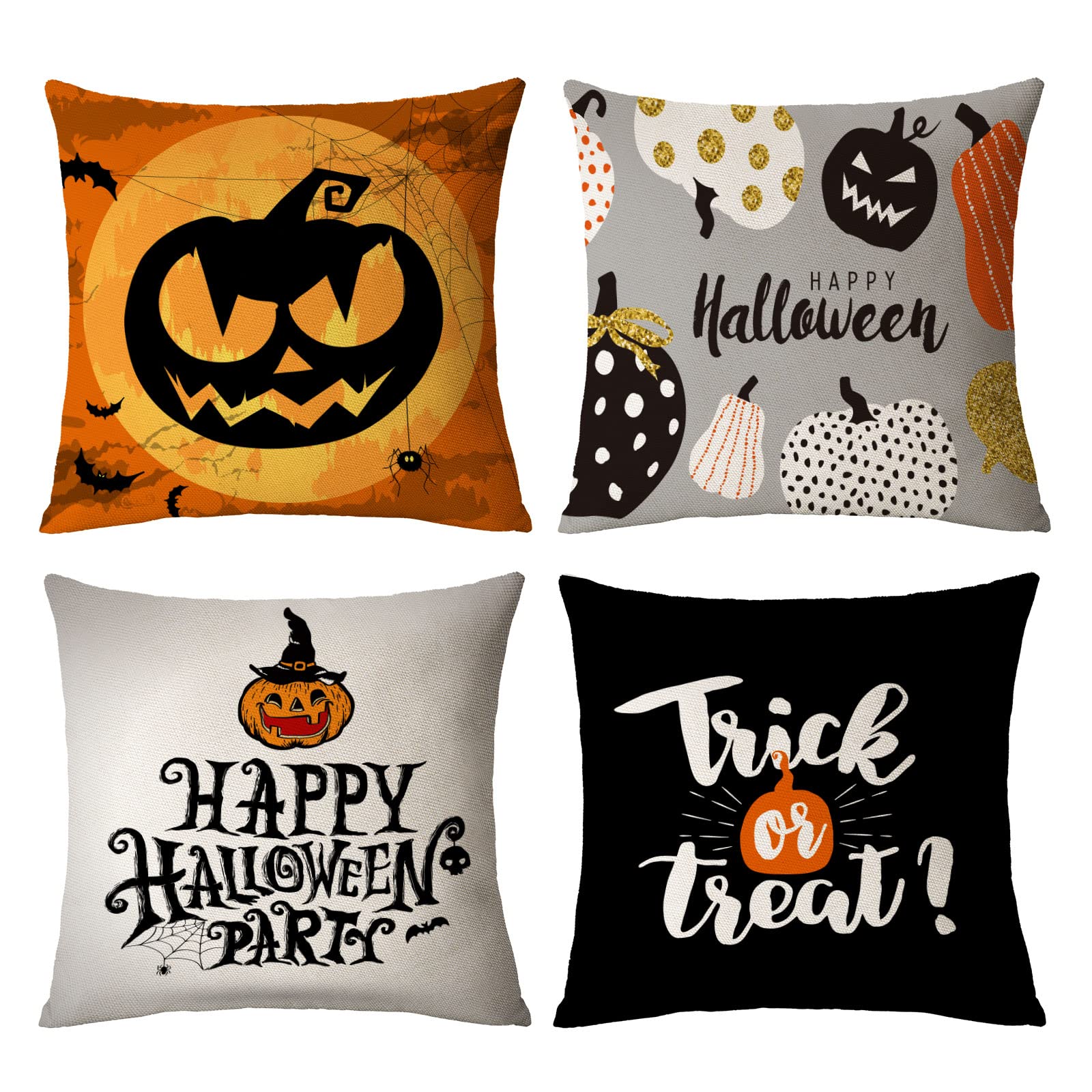 Amazon.com: Halloween Decor Pillow Covers 12x12 Set of 4 Halloween ...