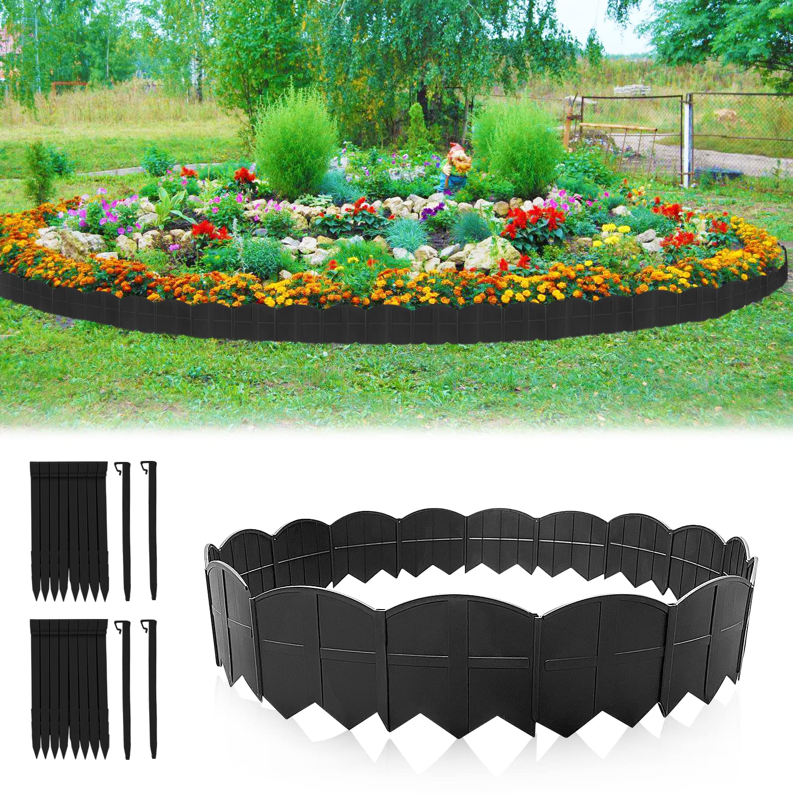 Amazon.com : Vashly Garden Edging Border, 20pcs Garden Landscape ...