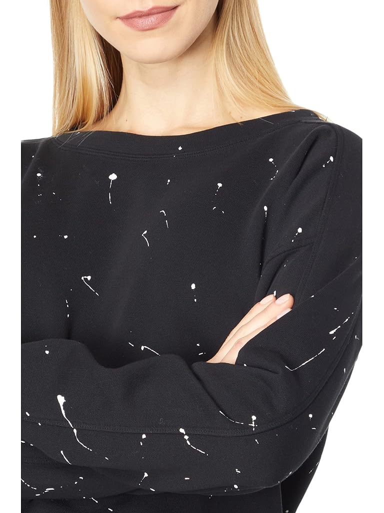 bobi Los Angeles Paint Splatter Terry Crew Neck Sweatshirt