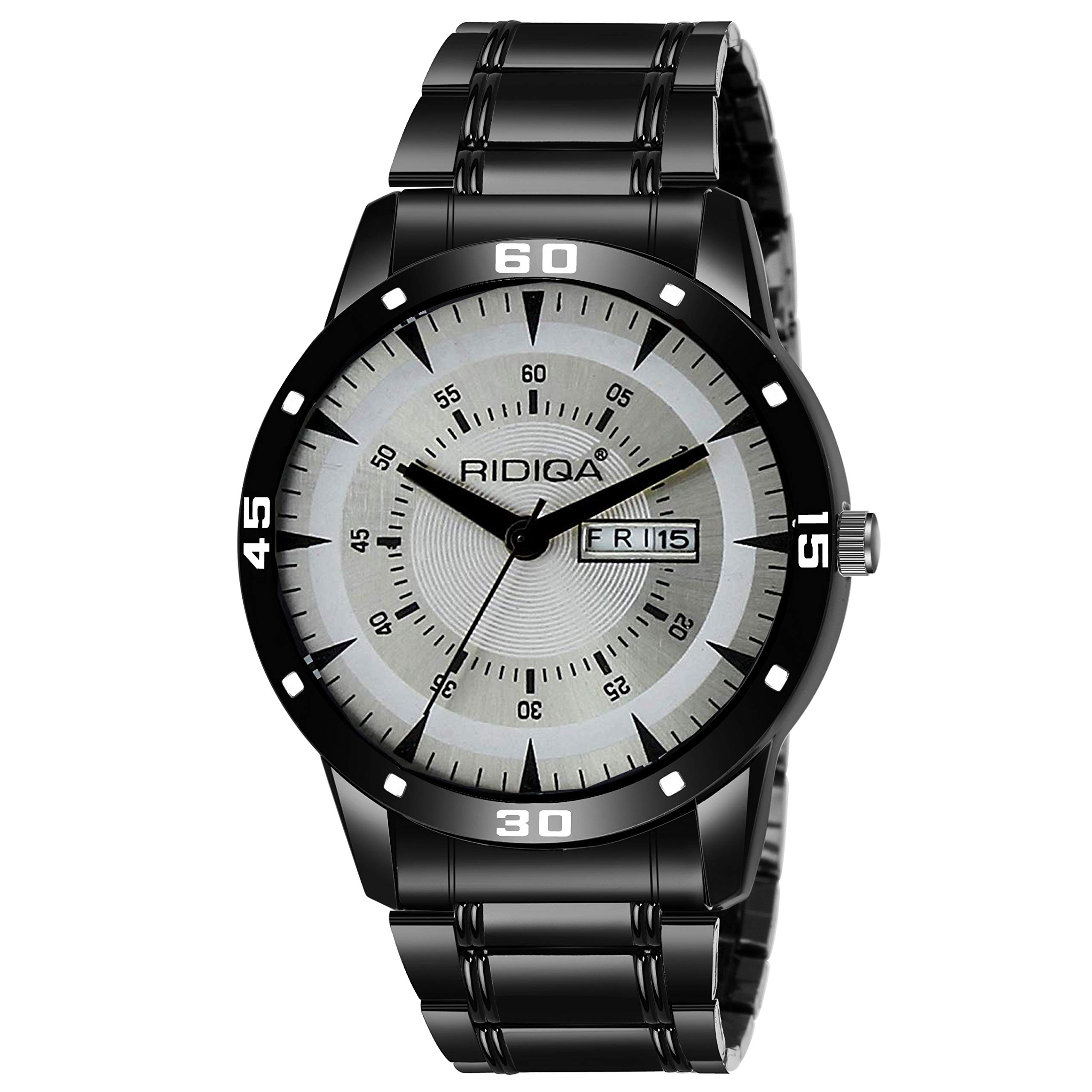 Silver Day and Date dial Watch for Men