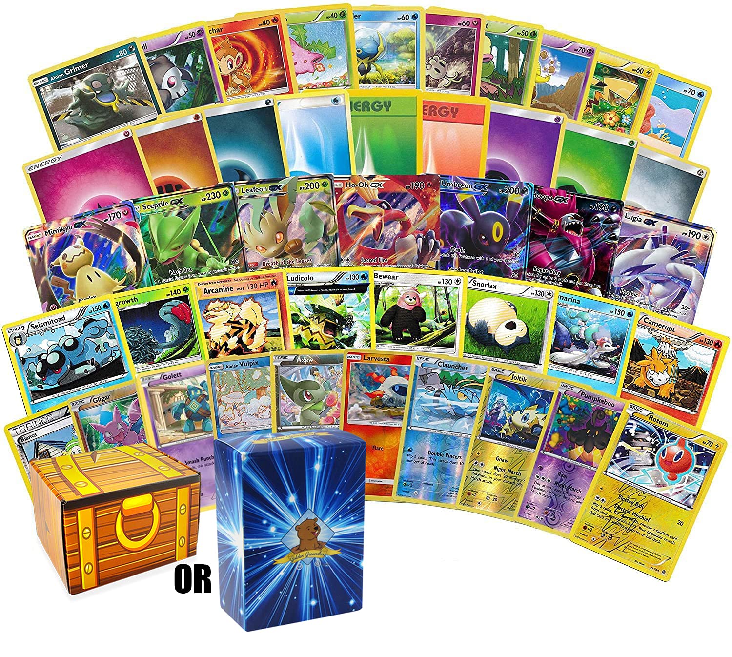 Buy Golden Groundhog TCG Deck Box Bundled with 200 Assorted Pokemon ...