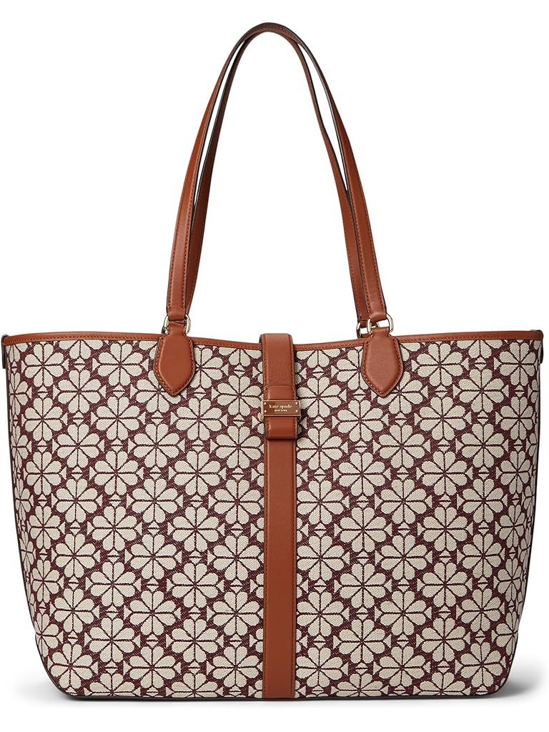 Burgundy Kate Spade New York Spade Flower Jacquard Large Open Tote