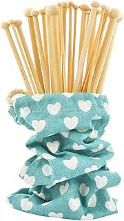 Celley 18 Pairs Smooth Bamboo Knitting Needles with Pouch (9 3/4 Inches Length, Sizes US 0 to US 15)