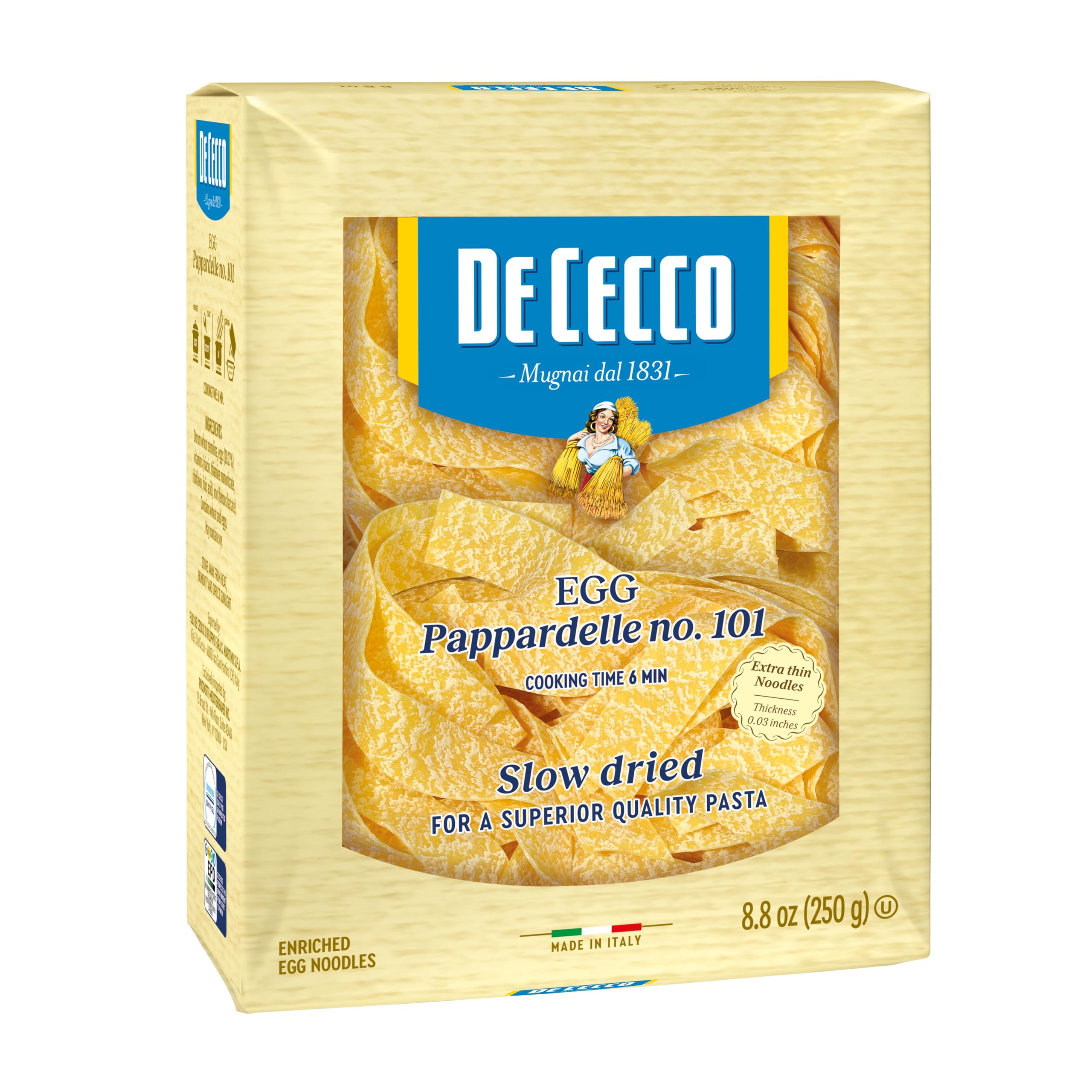 De Cecco Pasta, Egg Pappardelle, 8.8 Ounce