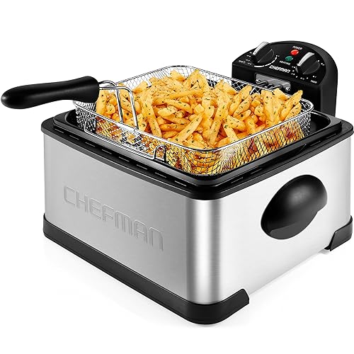 Chefman 4.5 Liter Deep Fryer w/Basket Strainer, XL Jumbo Size,