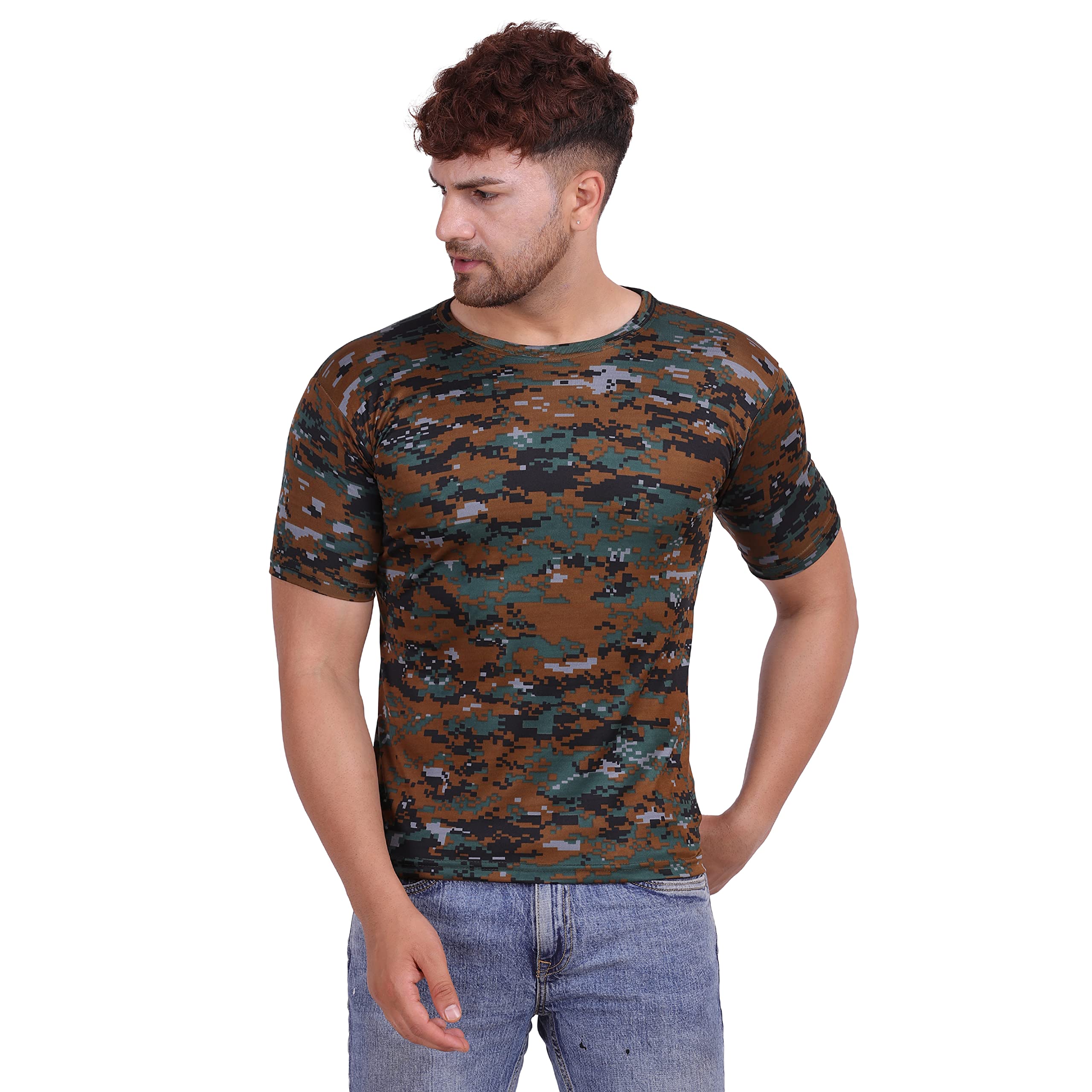 Army/Military Cobra Digital Print Camouflage T-Shirt for Men (Sport Fabric- Dry Fit)