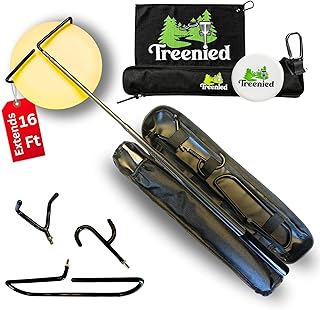 Disc Golf Retriever Pole 16 Feet | Disc Golf Grabber Tool 3 Hooks, Towel, Case | Disk Golf Retriever | Frisbee Golf Retrie...