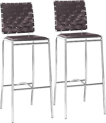 Criss Cross Bar Chair (Set of 2) Espresso