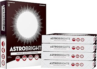 Astrobrights® Printer & Copy Paper, 8.5" x 11", 28lb/105gsm, 97 Brightness, White, 5 reams of 300 sheets per ream, 1,500 s...