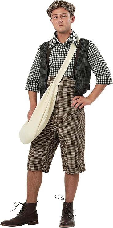 1920s Men’s Costumes: Gatsby, Gangster, Peaky Blinders, Mafia Adult 20s Newsie Costume Newsboy Costume for Men  AT vintagedancer.com