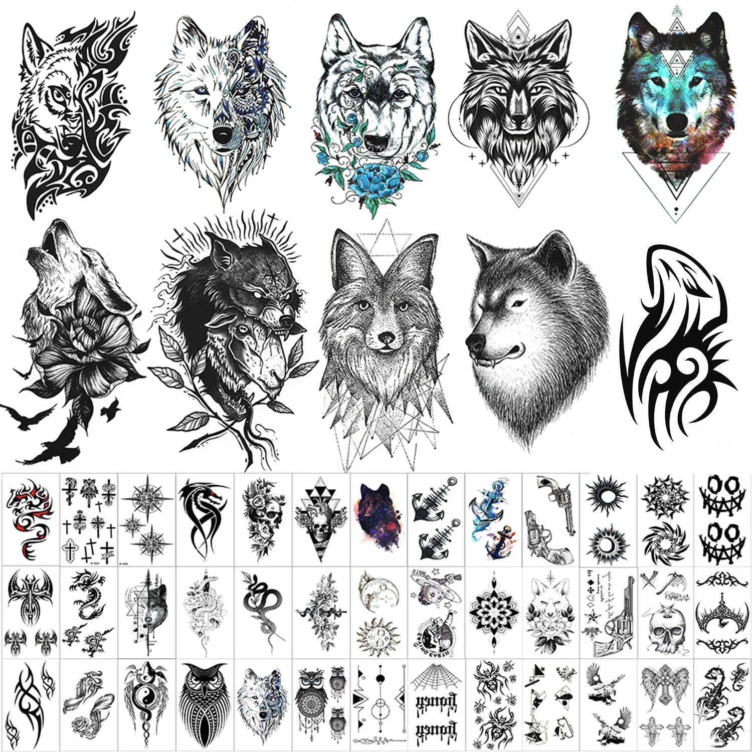 Simple Wolf Face Tattoos