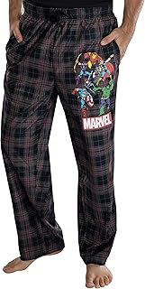 Marvel Comics Men's Vintage Distressed Avengers Plaid Lounge Pants Sleepwear Pajama Pants