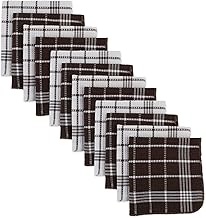 J & M Home Fashions Waffle Weave Kitchen Dishcloth Set (12 Pack), Mocha