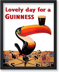 Poster Master Vintage Beer Poster - Lovely Day For A Beer Print - Alcohol Art - Gift for Men, Women, Bartender - Perfect Decor for Bar, Man Cave, Kitchen, Restaurant - 8x10 UNFRAMED Wall Art