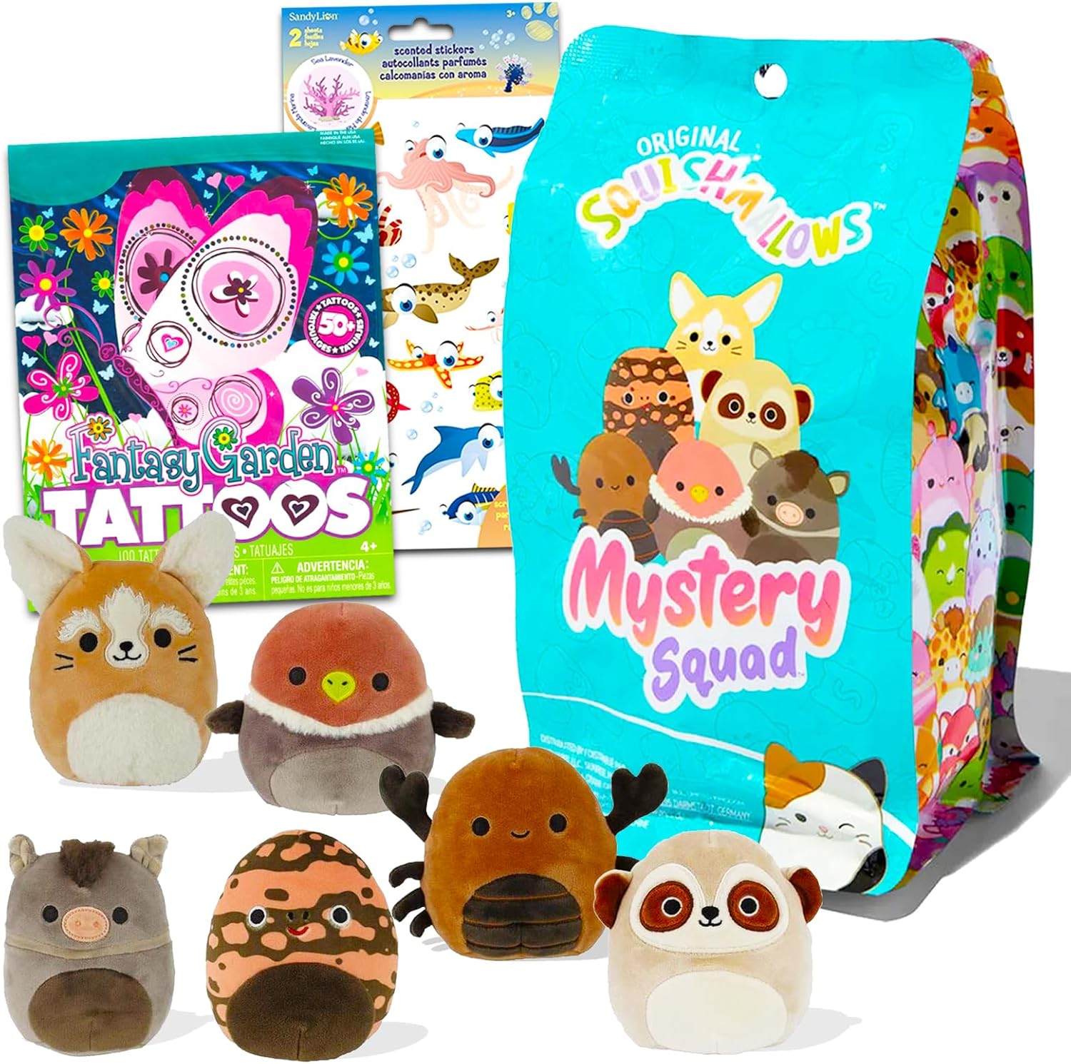 Squishmallow Mystery Squad - Bolsa ciega con figura de 5 pulgadas, paquete con bolsa misteriosa Squishmallow con calcomanías de peluche Plus, más  Juguete de peluche Squishmallow para niños Colombia