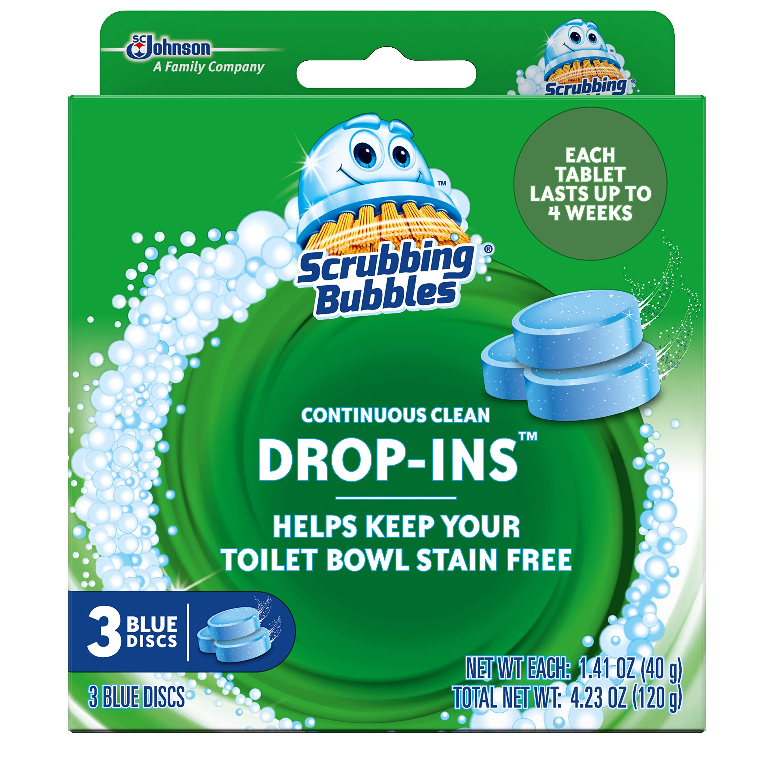 Scrubbing Bubbles Continuous Clean Toilet Drop Ins, Helps Prevent Limescale Buildup, 3 Count, Pack of 1