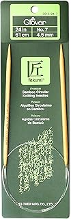 Clover Takumi Bamboo Circular Knitting Needles 24-inch-Size 7/4.5mm, 2.5 x 9.36 x 23.18 cm, Brown