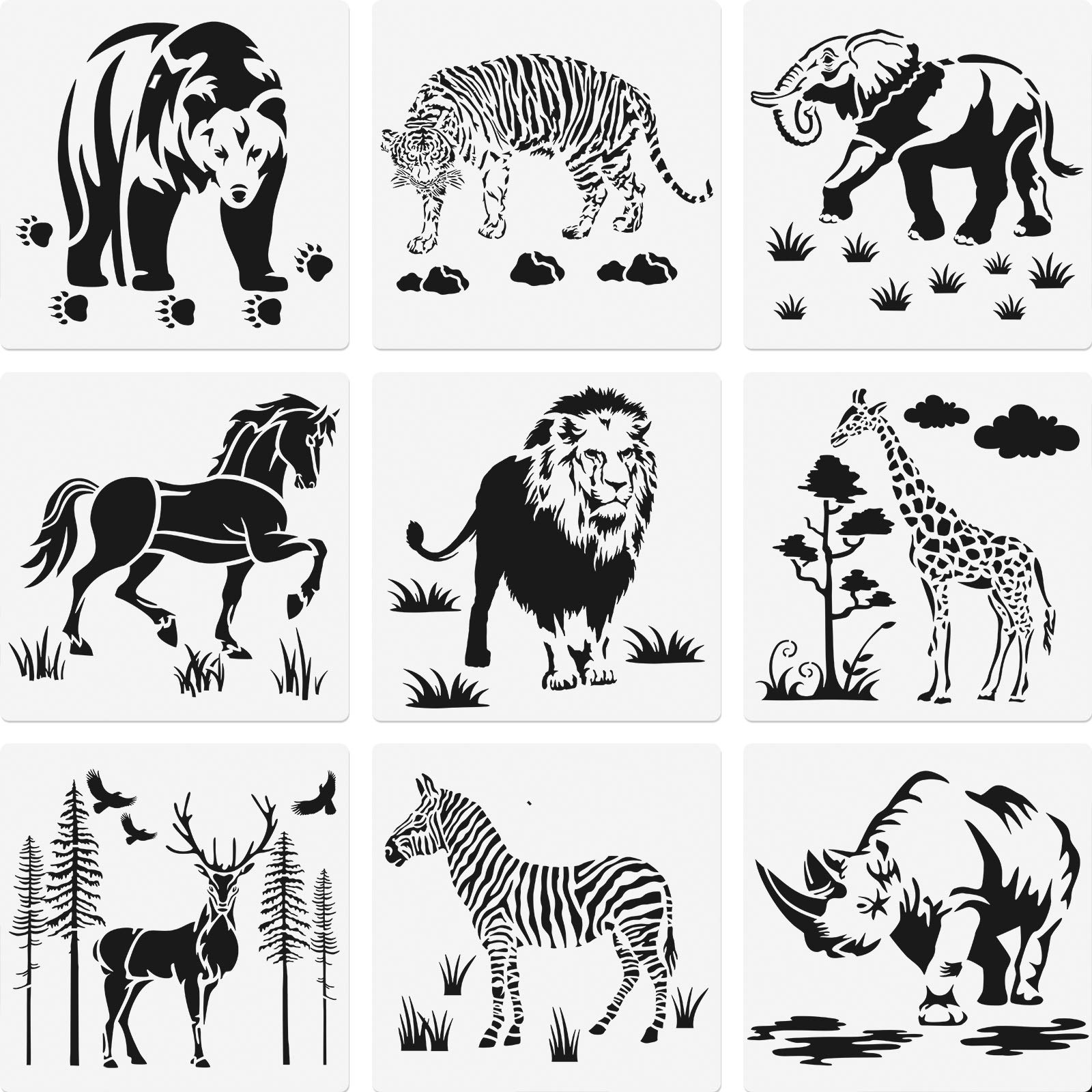 9 Pieces Animal Stencil Templ...B08PYXLKL2 | Encarguelo.com