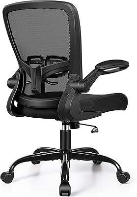 FelixKing Office Chair, Ergonomic Desk Chair with Adjustable Height and Lumbar Support Swivel Lumbar Support Desk Computer Chair with Flip up Armrests for Conference Room (Black)