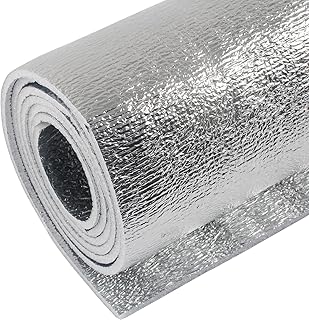 Halero 5mm Reflective Insulation Foam Core Radiant Barrier 40“ × 80” Double Side Foil Cold and Heat Shield Thermal Insulat...